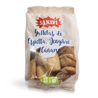 Sanavi Galletas de Espelta Jengibre y Cañamo 200 Gramos