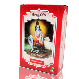 Radhe Shyam Henna Tinte Natural Caoba Oscuro Polvo Eco 100 Gramos