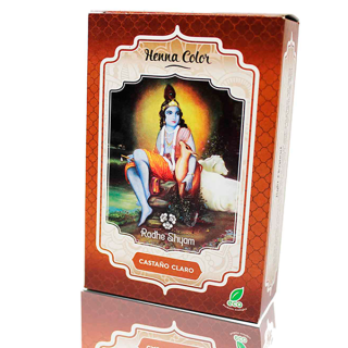 Radhe Shyam Henna Tinte Natural Castaño Claro en Polvo Eco 100 Gramos