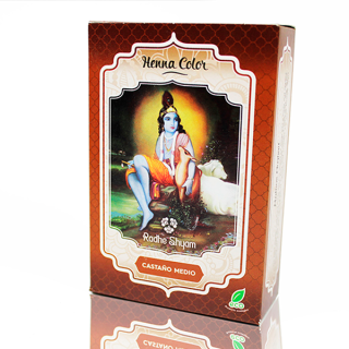 Radhe Shyam Henna Castaño Medio Polvo Eco 100 Gramos