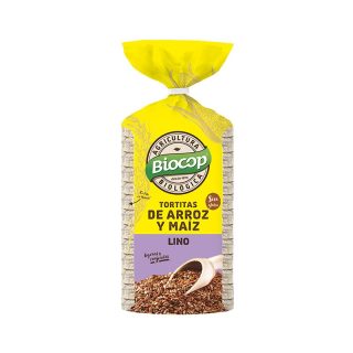Biocop Tortitas de Arroz Maiz y Semillas de Lino 200 Gramos