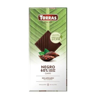 Torras Chocolate Negro 56% con Stevia 100 Gramos