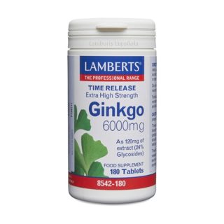 Lamberts Ginkgo Biloba Extra Alta Potencia 6000mg 180 Comprimidos