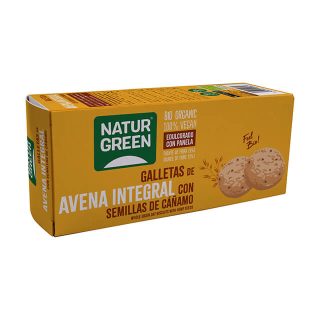 Natur Green Galletas de Avena Integral Cañamo 140g 140 Gramos