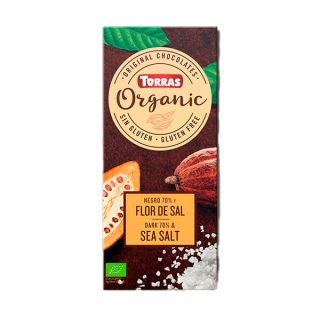 Torras Chocolate Negro 70% Cacao con Flor de Sal 100 Gramos