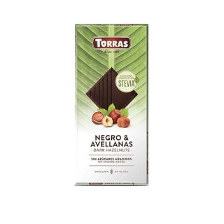 Torras Chocolate Negro con Avellanas con Stevia 125 Gramos