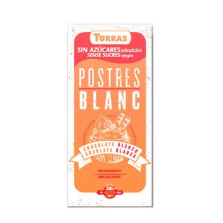 Torras Chocolate Blanco para Postres Sin Azúcar 200 Gramos