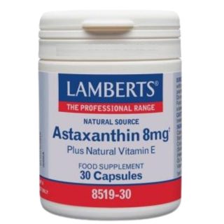 Lamberts Astaxantina 8MG con Vitamina-E 30 Cápsulas
