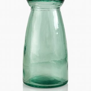 Jarrón de vidrio reciclado verde – Ø14 x 23 cm