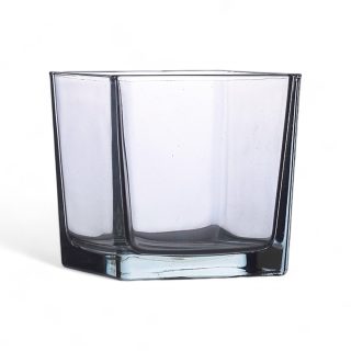 Jarrón cuadrado cristal portavelas