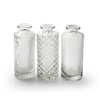 Pack 12 botellas decorativas cristal