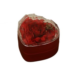 CAJITA ROSA ETERNA ROJA JOYERO CON ANILLO