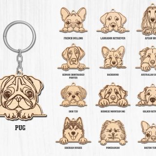 🔐 Llavero Personalizado de Raza de Perro – Pack de 5 unidades