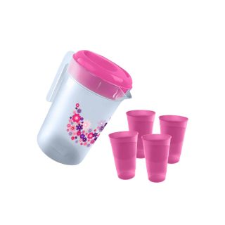 SET PICHEL (3L) + 4 VASOS BAMBU DECORADO
